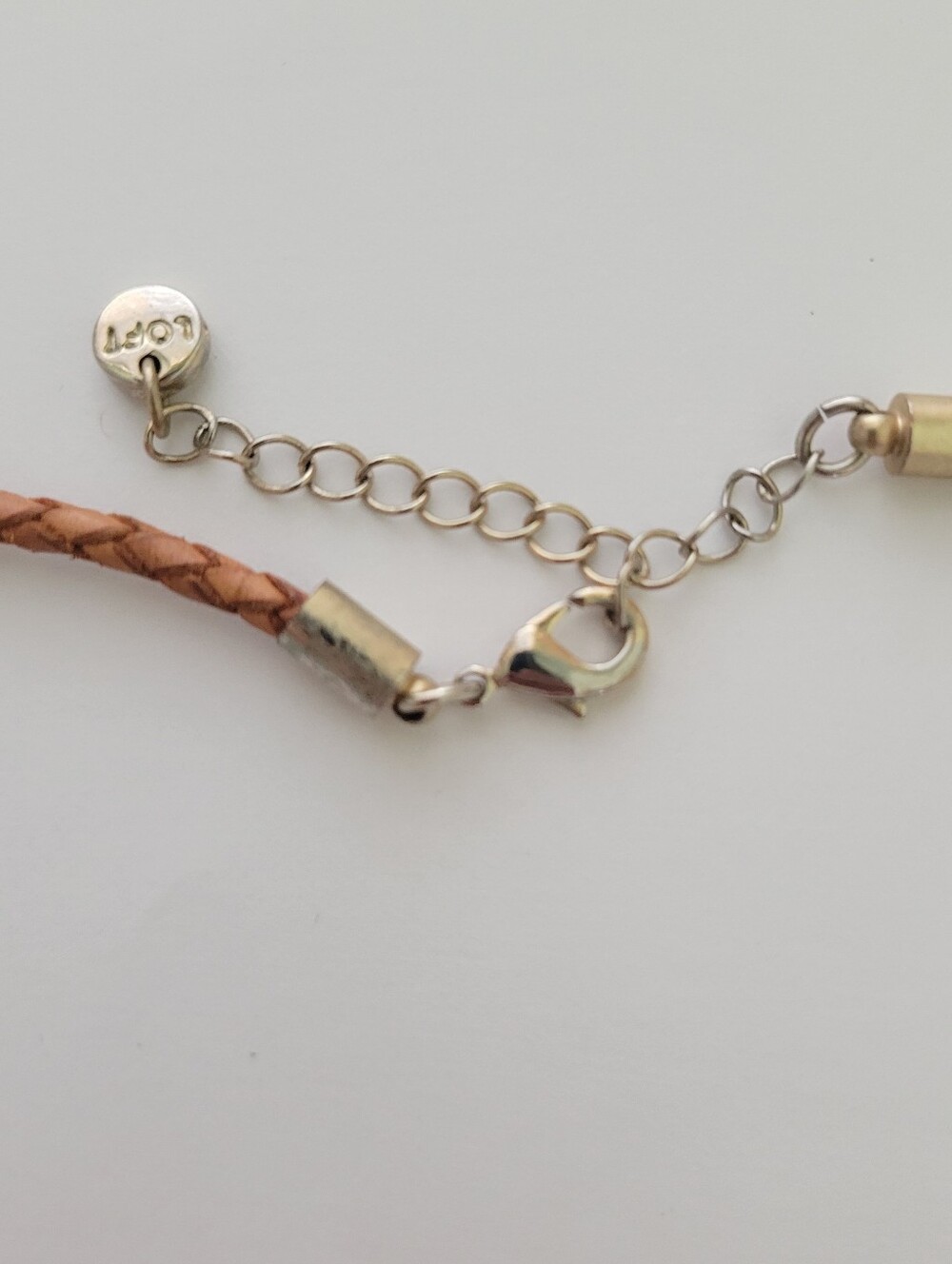 Ann Taylor Loft Dangle Charms Leather Statement Necklace Contemporary Bib Choker - Picture 5 of 9
